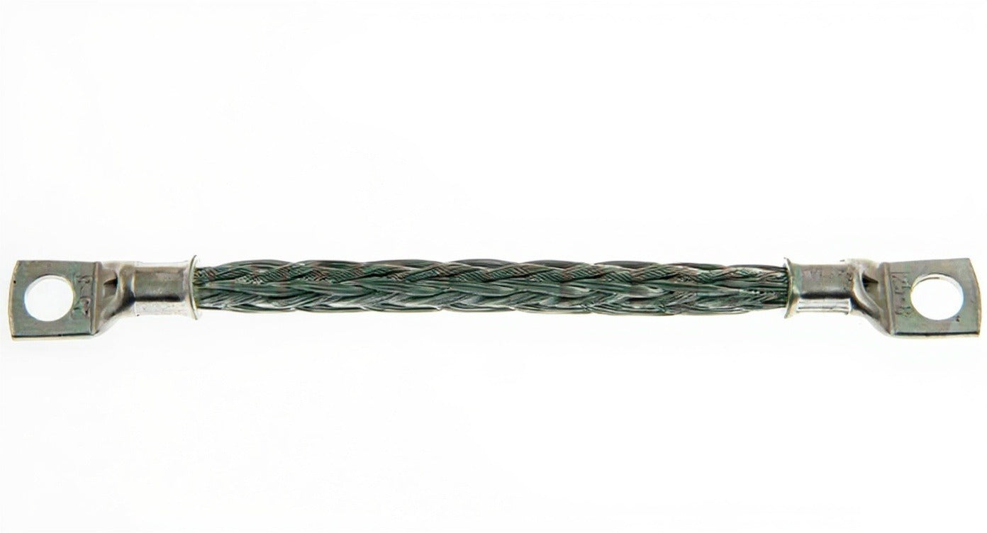 Braided Battery Lead 6" 130 Amp 8Mm Eye Terminals Earth Cable Wood Auto Bet1000 - Mid-Ulster Rotating Electrics Ltd