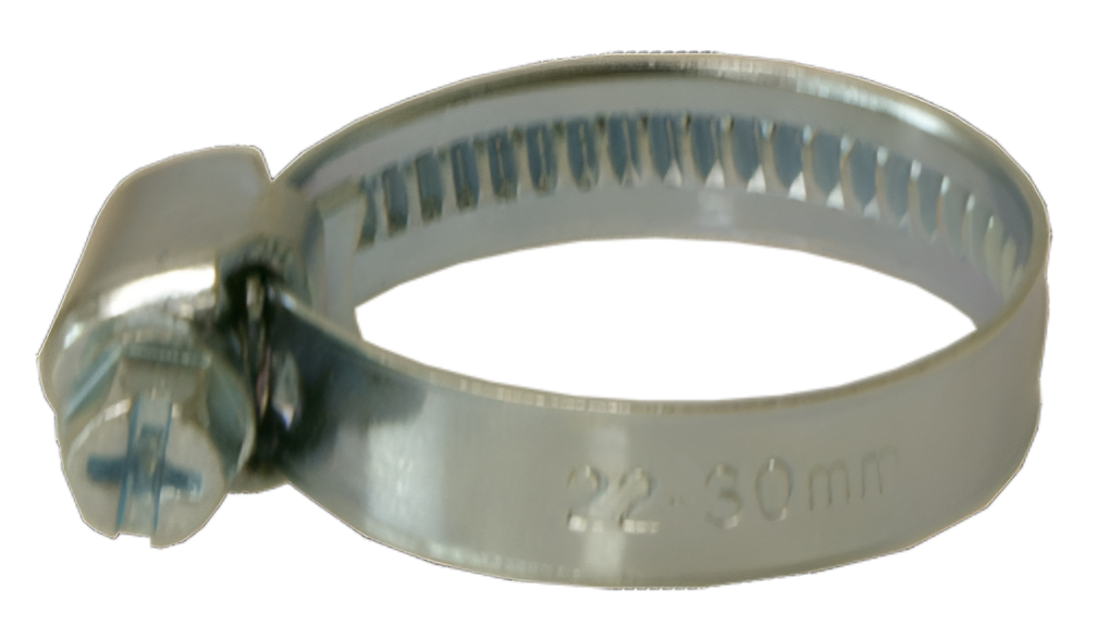 1x 22-30mm Hose Clip - Worm Drive, Zinc Plated CurrentCare 1A-MSE