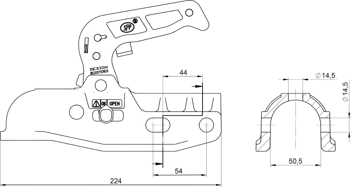 3000kg Heavy Duty Cast 50mm Towing Coupling – AL-KO AK301 Replacement Fits: Knott, Winterhoff Maypole MP2031