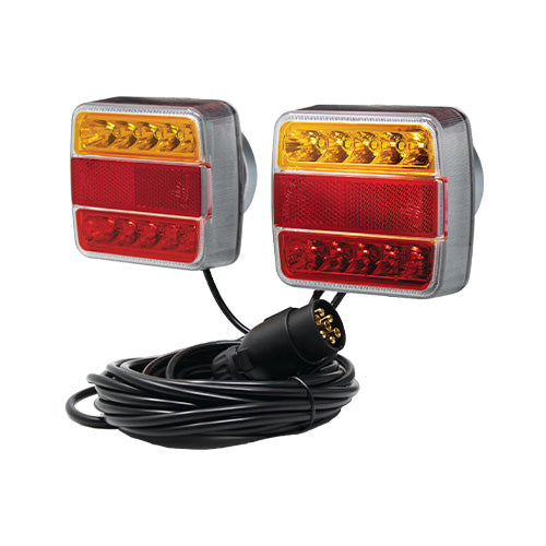 Magnetic Led Pod Lamps Set 12v Stop Tail Indicator Number Plate 7.5m Cable Maypole MP44944
