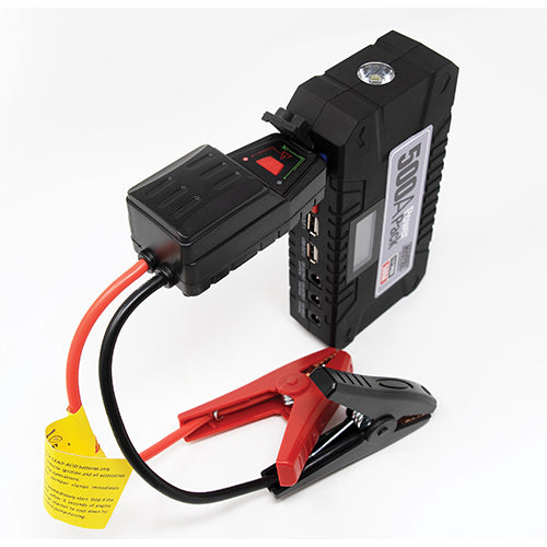 Jump Starter Power Pack 500A Usb Torch Rechargeable 12,000Mah Lithium Ion Maypole MP7433
