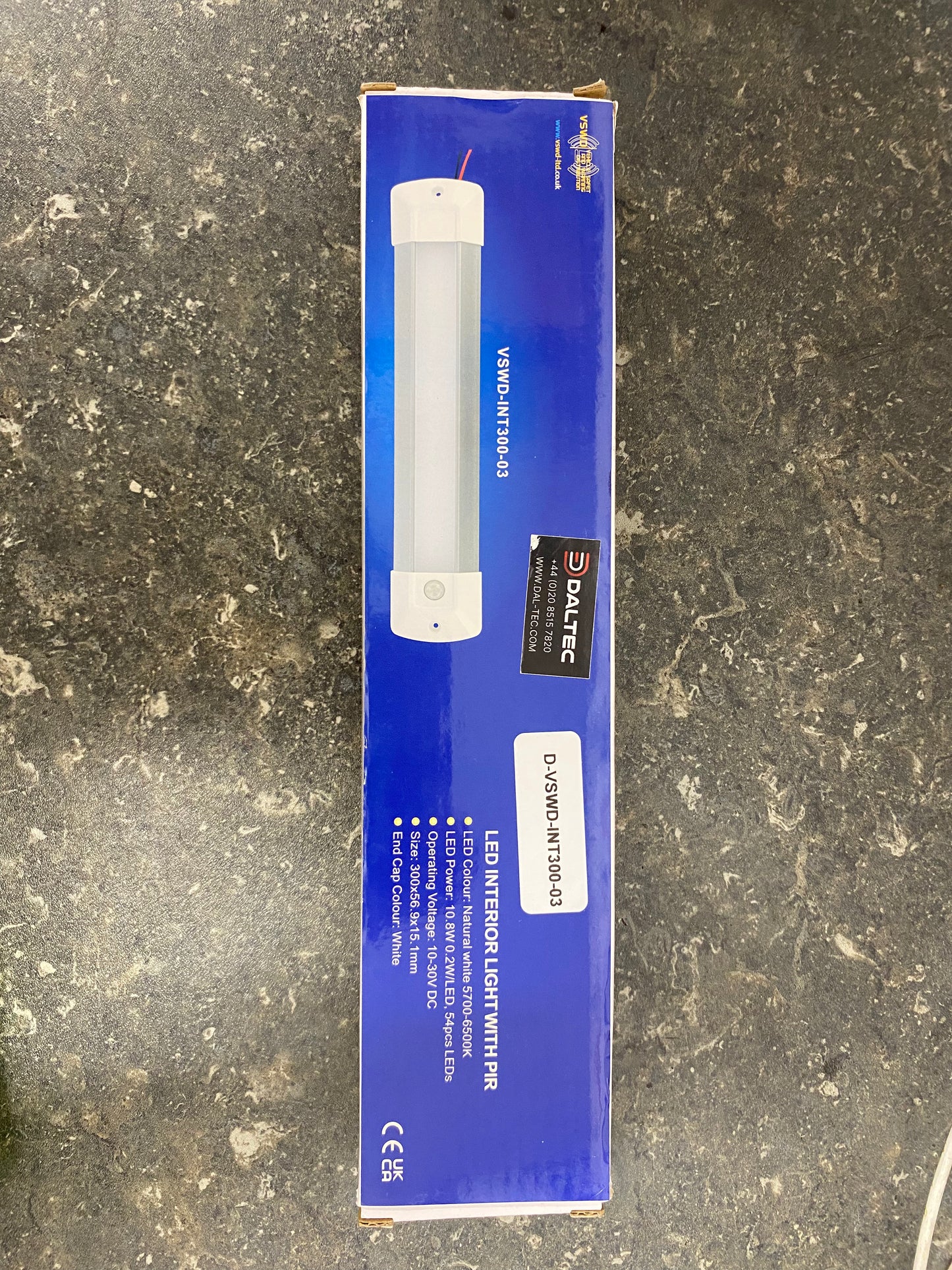 10V-30V LED 300mm Interior Strip Lights PIR Sensor 756 Lumens IP67 Daltec D-VSWD-INT300-03