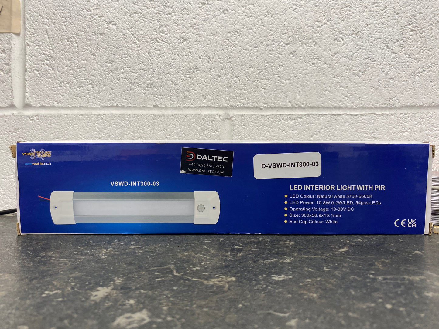 10V-30V LED 300mm Interior Strip Lights PIR Sensor 756 Lumens IP67 Daltec D-VSWD-INT300-03