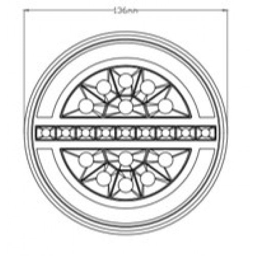 dimensions diagram for LED Burger Combination Hamburger Tail Light with Dynamic Indicator Stop, Tail, Fog, Reverse, Reflector ECE and EMC Approved LED Global LG527