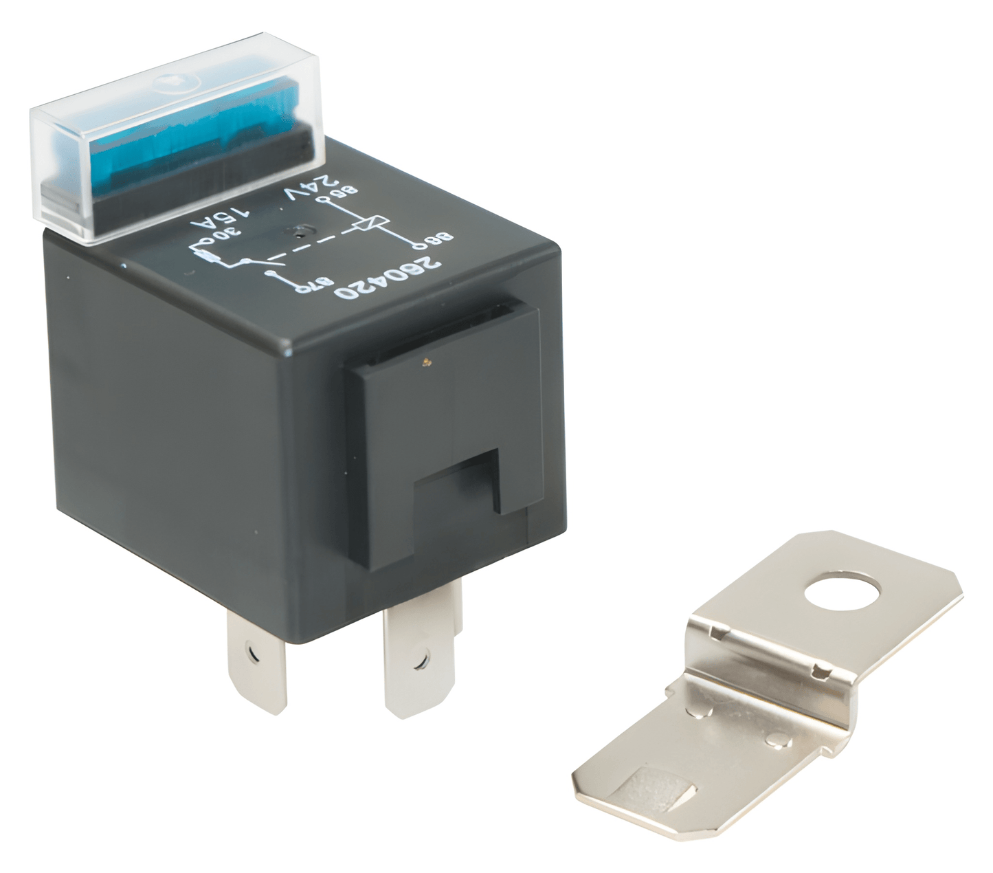 4 Pin Fused Normally Open Mini Relay 4 Terminal 24V 15A Blade Fuse Current Care 02-026