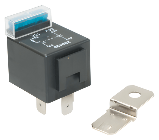 4 Pin Fused Normally Open Mini Relay 4 Terminal 24V 15A Blade Fuse Current Care 02-026