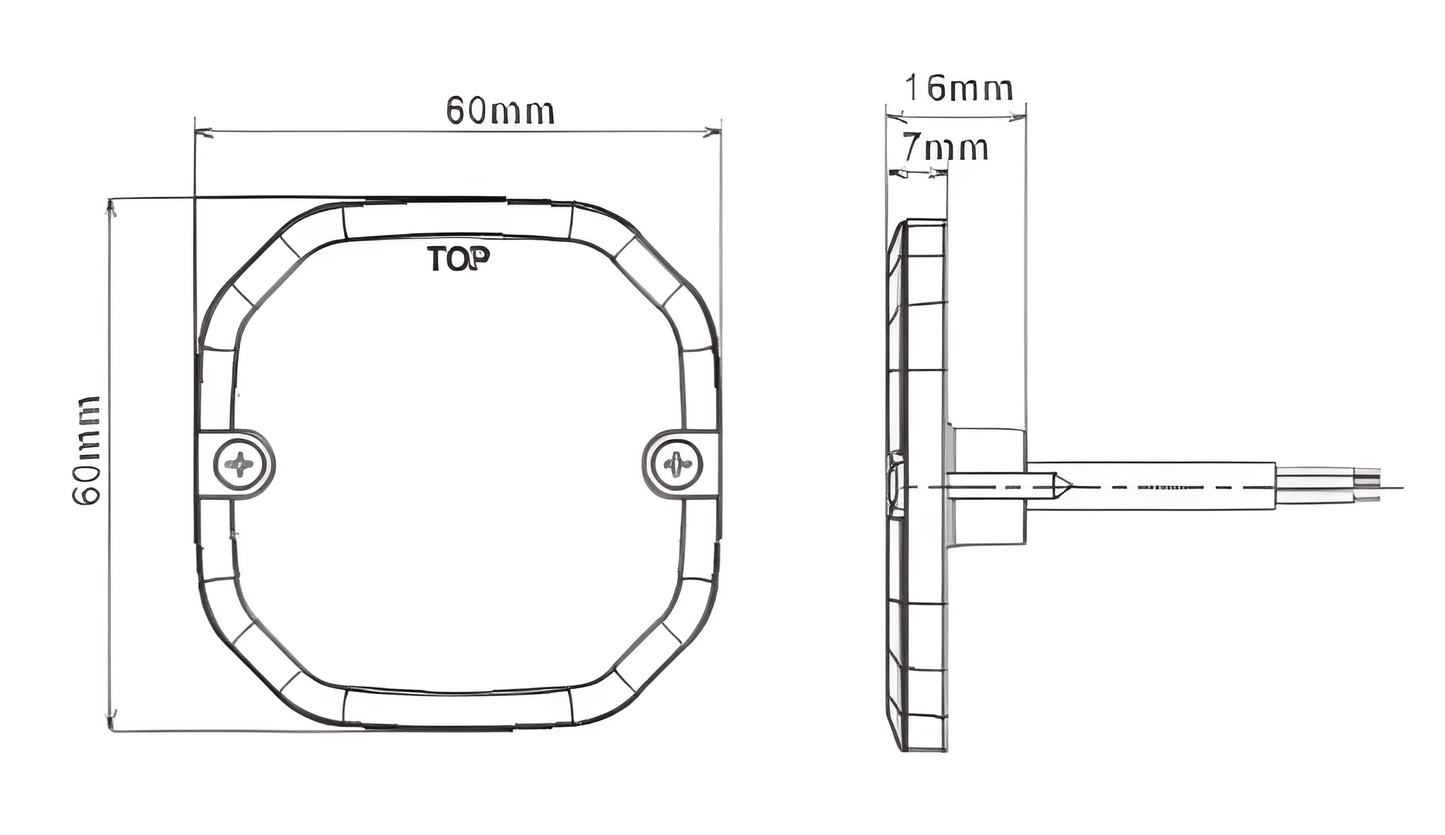12V/24V S500 Flat Strobe 5 LED White Light 10 Flash Patterns IP67 Daltec D-VSWD-S500-W