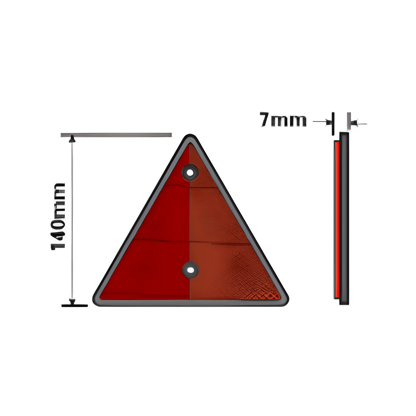 2 Red Triangle Reflector Screw Fit Lorry Trailer Caravan Horsebox Maypole MP16B