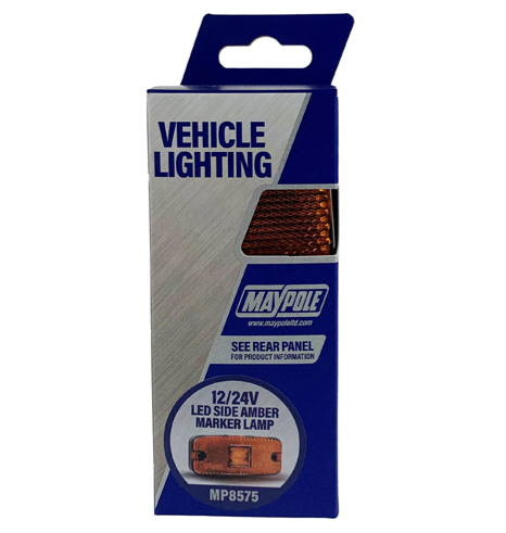Amber Side Marker Lamp Led Light With Reflector Was 12V 24V Maypole MP8575B