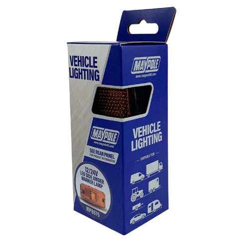 Amber Side Marker Lamp Led Light With Reflector Was 12V 24V Maypole MP8575B
