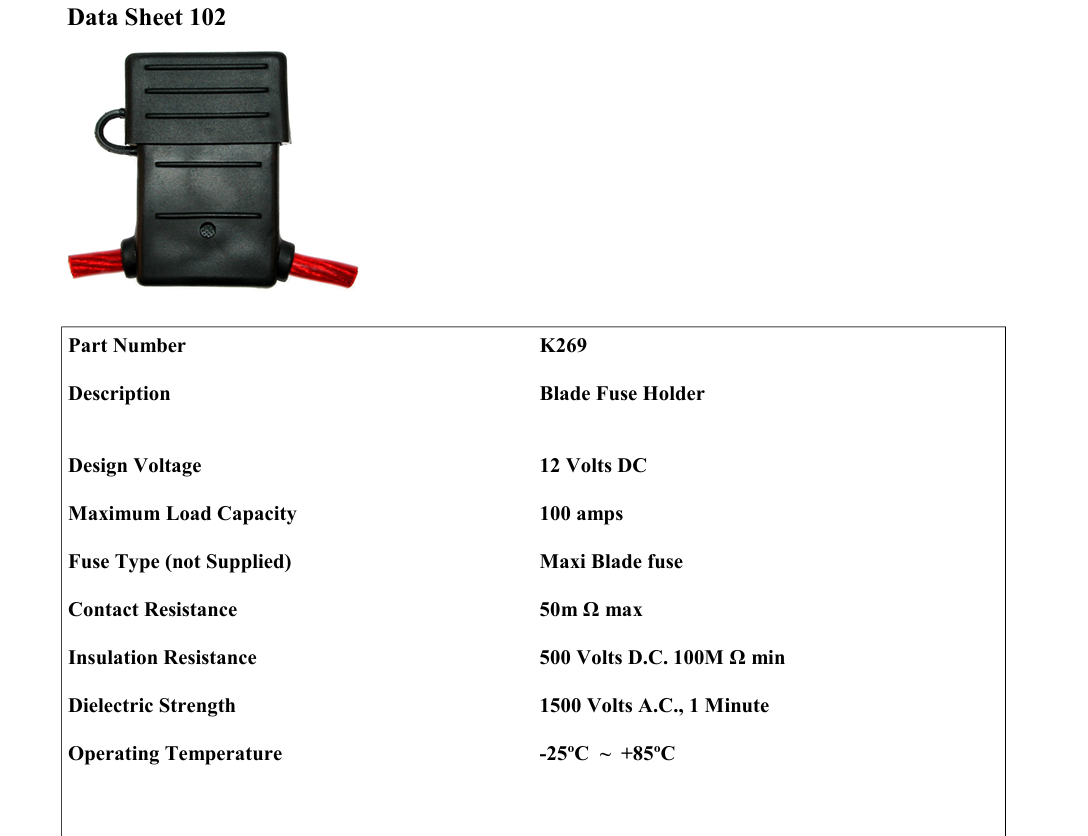 Large Maxi Blade Inline Fuse Holder Rubber Cover Splash Robinson K269 - Mid-Ulster Rotating Electrics Ltd