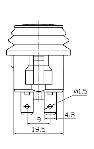 On Off Push Switch Latching 12V Green Illuminated Splashproof Seal Robinson K483