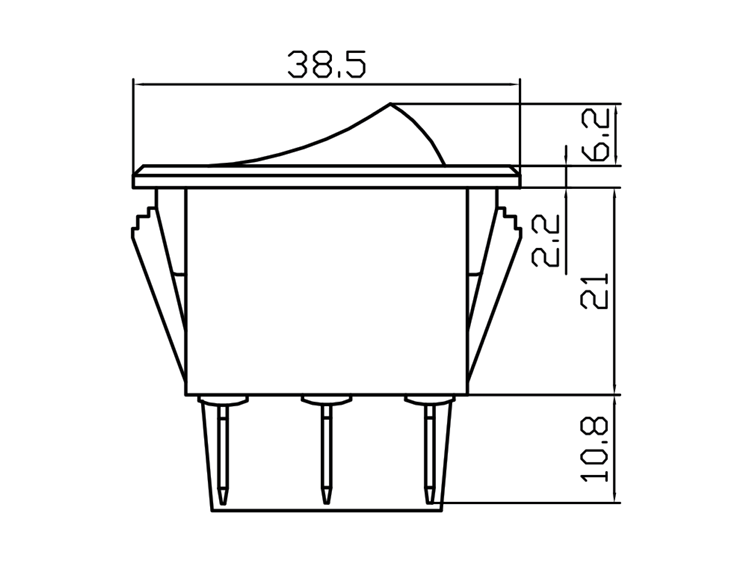 On Off Square Rocker Switch Green Led Rectangle 12V 1006G / Robinson K613 - Mid-Ulster Rotating Electrics Ltd