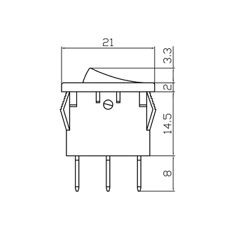 On Off Rocker Switch Amber Led Rectangle Square 12V Robinson K701 - Mid-Ulster Rotating Electrics Ltd