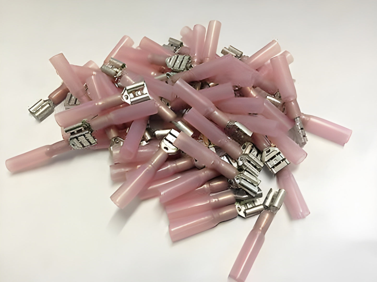 10 X 6.3mm Half Insulated Red Female Spade Heat Duraseal Type Terminals Mure HS3