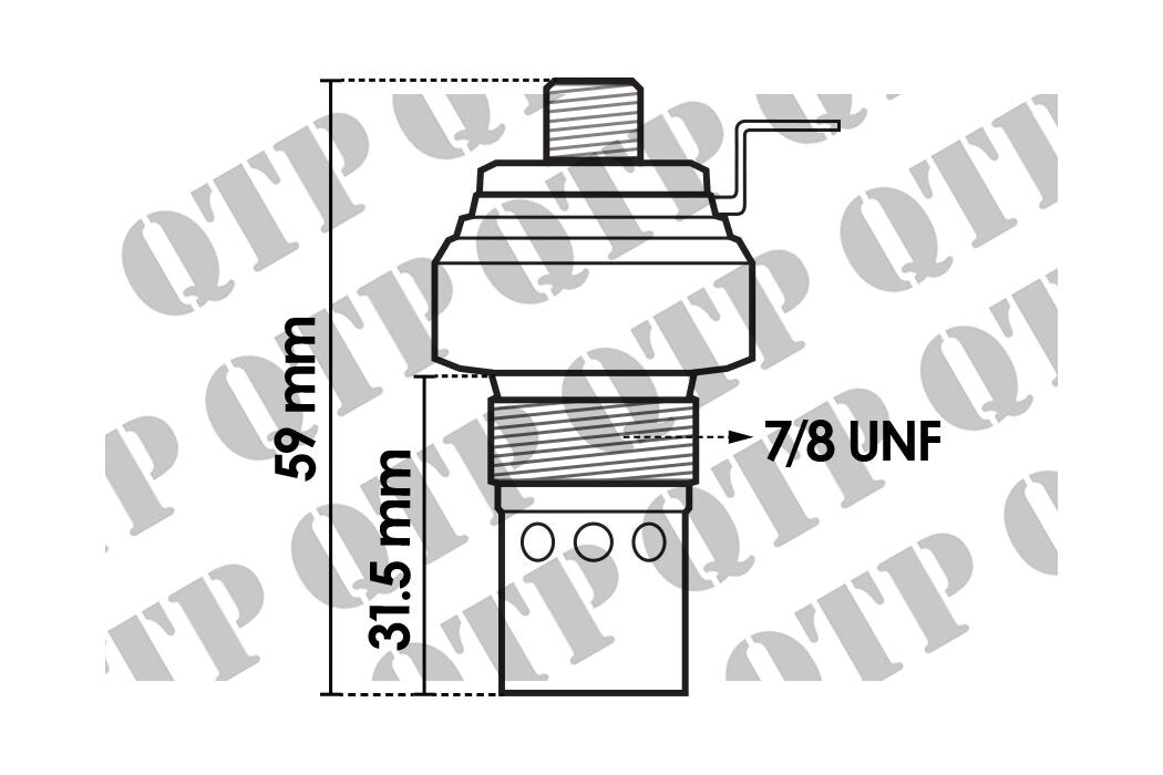 Tractor Heater Plug / Glow Plug With Screw On Connection 12 Volt Thread Size 7/8" UNF QTP 2666103R