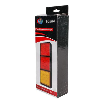 1 Pair 12v or 24v Led Rear Combination Lights, Stop, Tail, Indicator, Fog, Reverse  ECE Approved LED Global LG504 & LG507