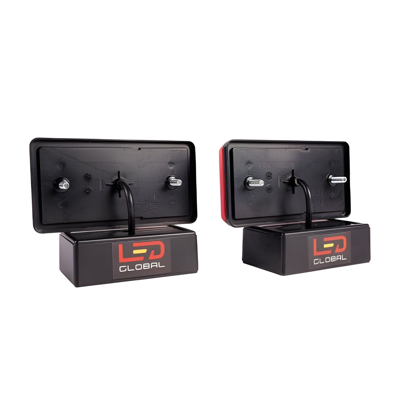 2 x 12v-24v LED REAR LAMPS RECTANGULAR WITH STOP TAIL INDICATOR, REFLECTOR LIGHTS LED GLOBAL LG533