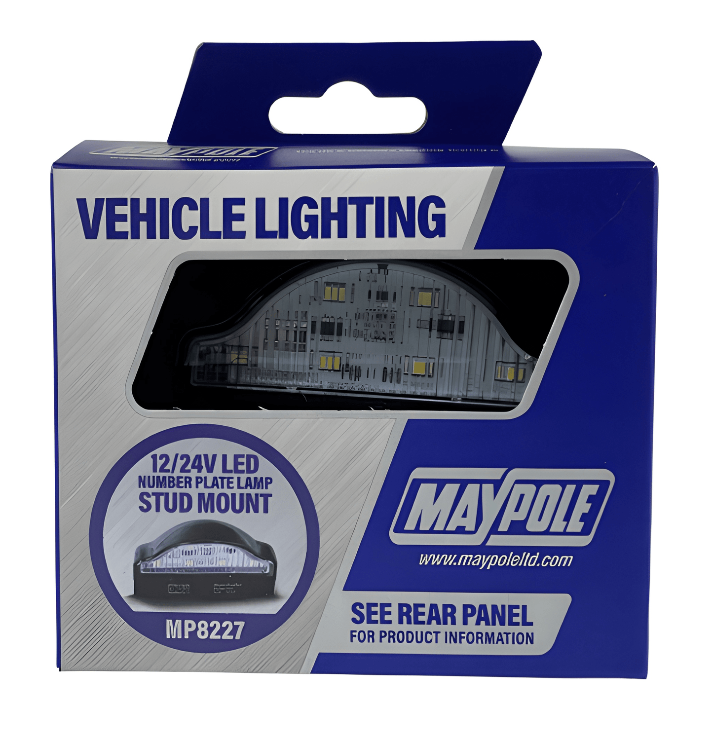Number Plate Lamp Light White 6 Led Dual Voltage 12V 24 Maypole MP8227B