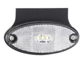 LED Oval Front Marker Light with Removable Bracket (White) LED GLOBAL LG183