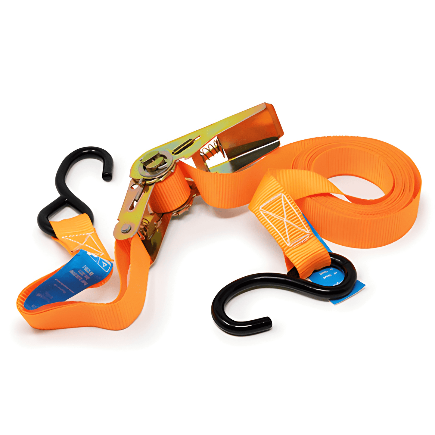 Ratchet Strap Tie Down 2 X S Hooks 4.5M X 25mm 600Kg Break Force Maypole MP607
