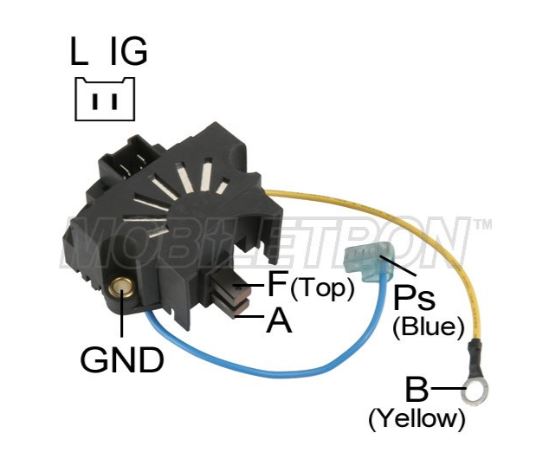 alternator regulator on a white background