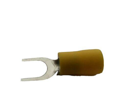 50 X 6.4Mm M6 Yellow Fork Terminals Insulated Connectors Crimp Ctie T3F6 - Mid-Ulster Rotating Electrics Ltd