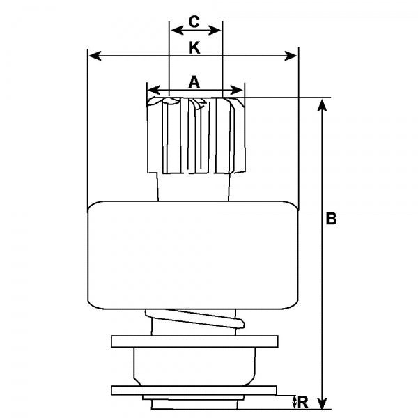 Starter Motor Drive Pinion Bendix Clutch Teeth HC-CARGO Replacing Bosch 10 Tooth 10 Spline SDV38001 131433 - Mid-Ulster Rotating Electrics Ltd