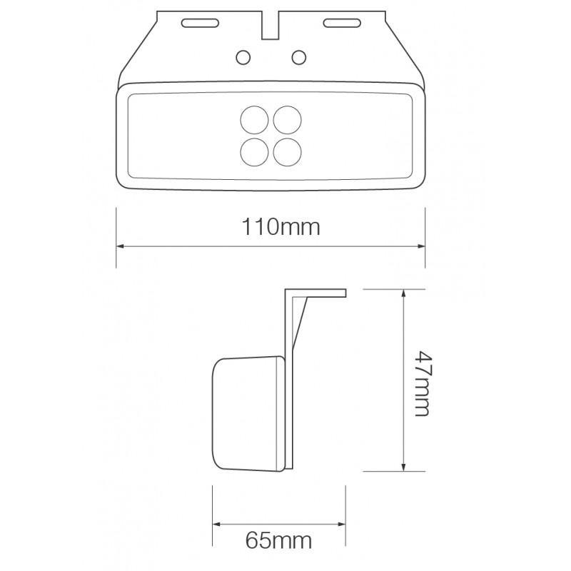 White Clear Front End Marker Lamp With Angled Bracket 12V 24V Led Autolamps 1491WM - Mid-Ulster Rotating Electrics Ltd