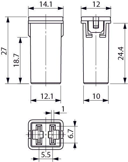 50 Amp Pal Japanese Fuse Slow Blow Jcase Series Red 12V 24V 32 Cargo 192108