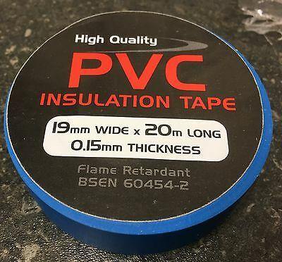 2 Rolls Blue Pvc Insulating Tape Strong 20M 19Mm Ctie Citblu - Mid-Ulster Rotating Electrics Ltd