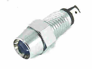 Blue Led Warning Light Lamp Round 12V Chrome Bezel Housing Fits 8Mm Hole K172 - Mid-Ulster Rotating Electrics Ltd