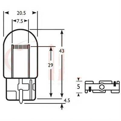 2 X Wedge Bulbs W21W 12V Rear Indicator Stop Reverse And Fog Wood Auto Blb382W - Mid-Ulster Rotating Electrics Ltd