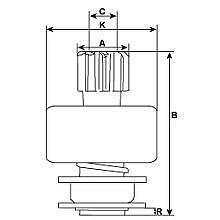 Starter Drive Pinion Bendix Fits Bosch Transit Fiat Peugeot Citroen Cargo 330265 - Mid-Ulster Rotating Electrics Ltd