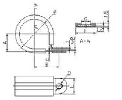 5 X Rubber Lined P Clip Black Size 21 Cable Pipe Wire 21Mm Pclip C-Tie Crlpc7 - Mid-Ulster Rotating Electrics Ltd