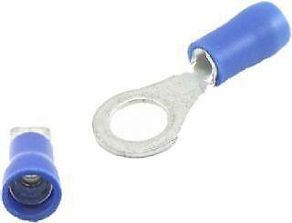 100 X 6.4Mm M6 Blue Ring Terminals Insulated Connectors Crimp Ctie Uk T2R6 - Mid-Ulster Rotating Electrics Ltd