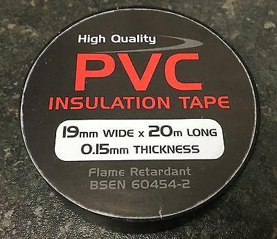 2 Rolls Black Pvc Insulating Tape Strong 20M 19Mm Ctie Citblk - Mid-Ulster Rotating Electrics Ltd
