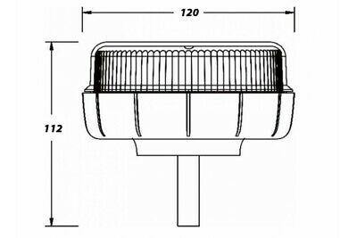Mini Led Beacon Single Bolt Mount Amber Multi Function 12V 24V Maypole Mp4072 - Mid-Ulster Rotating Electrics Ltd