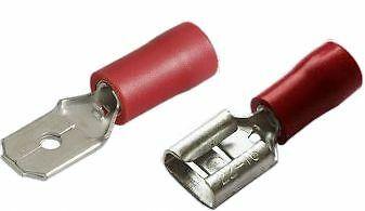 50 X 6.3Mm Red Female Spade Terminals Connectors Crimp Car Ctie Uk T1Pof63508 - Mid-Ulster Rotating Electrics Ltd
