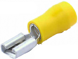 50 X 6.3Mm Yellow Female Spade Wire Crimp Terminals Connectors Ctie Uk Rsl243 - Mid-Ulster Rotating Electrics Ltd