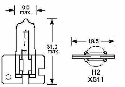 H2 Bulb 24V 100W Fog Headlight Work Lamp Classic Car Tractor Wood Auto Blb492 - Mid-Ulster Rotating Electrics Ltd