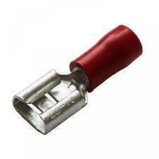 100 X 6.3Mm Red Female Spade Terminals Connectors Crimp Car Ctie Uk T1Pof63508 - Mid-Ulster Rotating Electrics Ltd