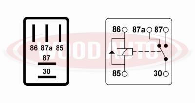 5 Pin Changeover Relay Switch With Diode 24V 20 Amp Lorry Truck RLY1312 13-012