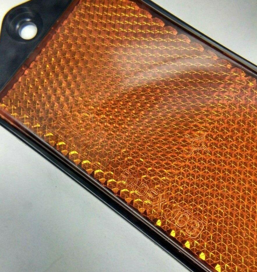 2 X Side Amber Reflector Screw Trailer Horsebox Tractor Rectangle Maypole Mp8858 - Mid-Ulster Rotating Electrics Ltd