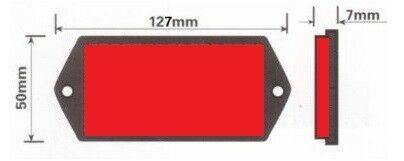 4 X Rear Red Reflector Screw Trailer Horsebox Tractor Rectangle Maypole Mp8857B - Mid-Ulster Rotating Electrics Ltd