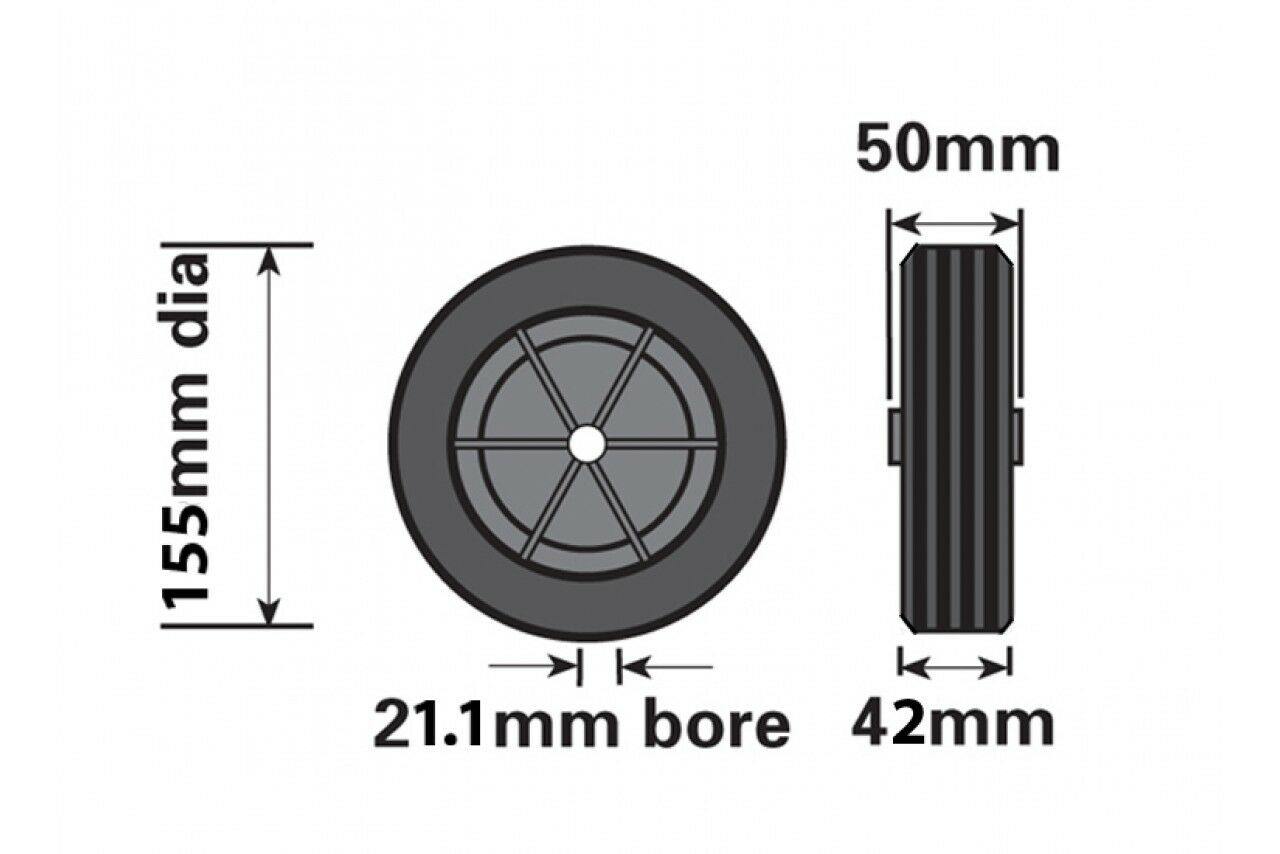 Jockey Wheel Replacement Black Plastic Fits Mp437 155Mm Maypole Genuine Mp226 - Mid-Ulster Rotating Electrics Ltd