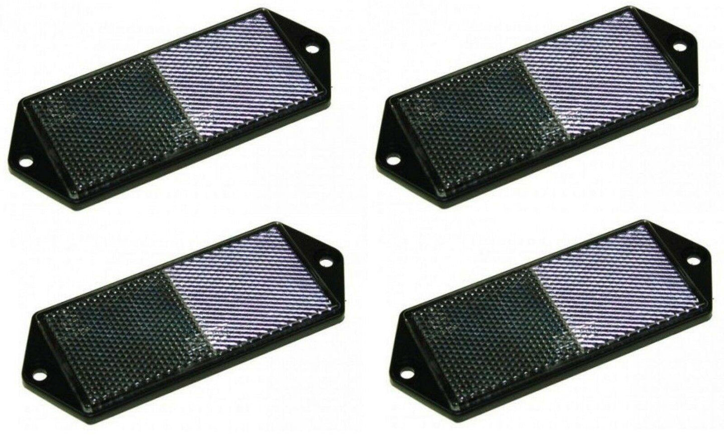 4 X Front White Screw On Reflector Trailer Horsebox Rectangle Maypole Mp8856B - Mid-Ulster Rotating Electrics Ltd