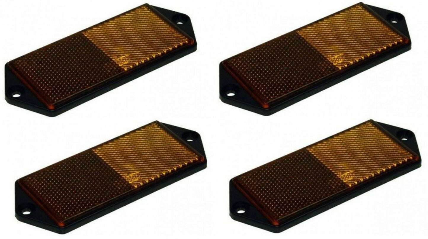 4 X Side Amber Reflector Screw Trailer Horsebox Tractor Rectangle Maypole Mp8858 - Mid-Ulster Rotating Electrics Ltd