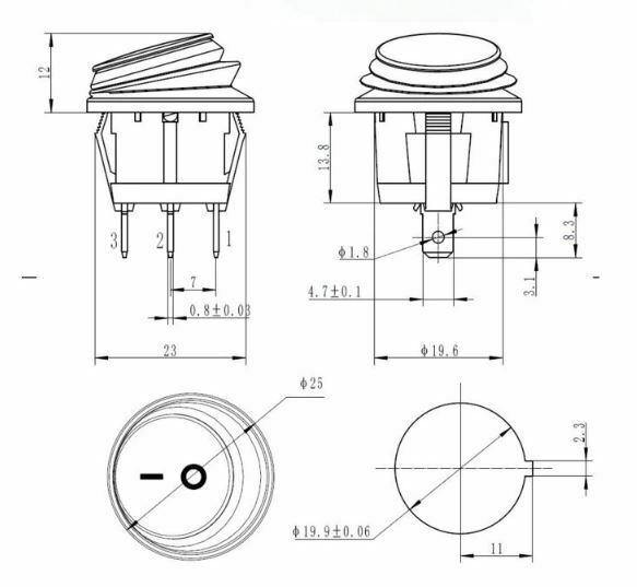 On Off On Rocker Switch Mini Minature Round 12V 24v Car Dash MURE SW.WTR2 - Mid-Ulster Rotating Electrics Ltd