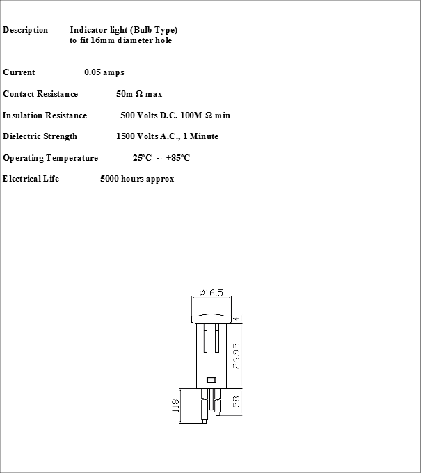 Blue Warning Indicator Light 24V Dash Pilot Light Robinson K102/24 - Mid-Ulster Rotating Electrics Ltd